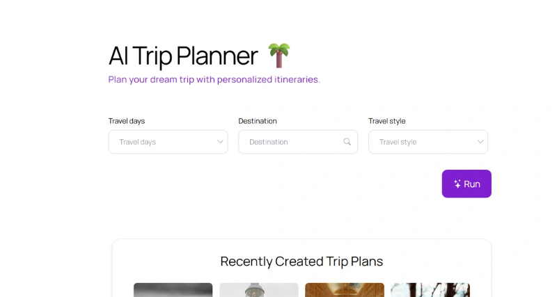 AI Trip Planner - AI Tool Preview