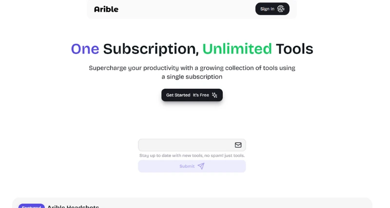 Arible - AI Tool Preview