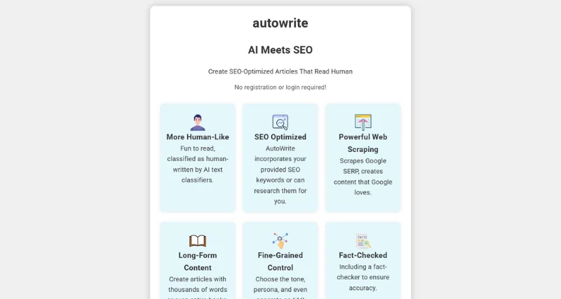 AutoWrite App - AI Tool Preview