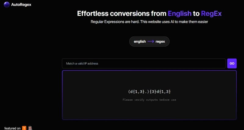 AutoRegex - AI Tool Preview