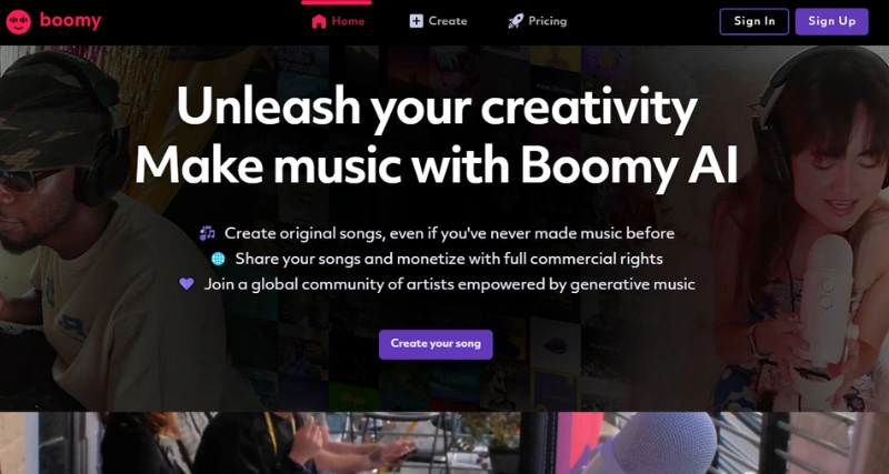 boomy - AI Tool Preview