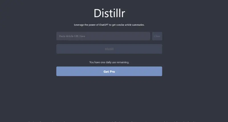 Distillr - AI Tool Preview