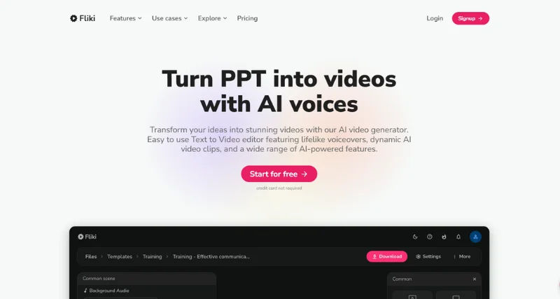 Fliki - AI Tool Preview