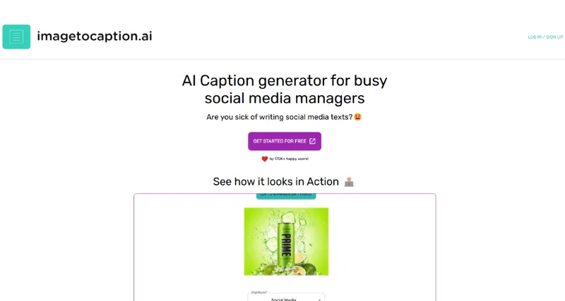 ImagetoCaption.AI - AI Tool Preview