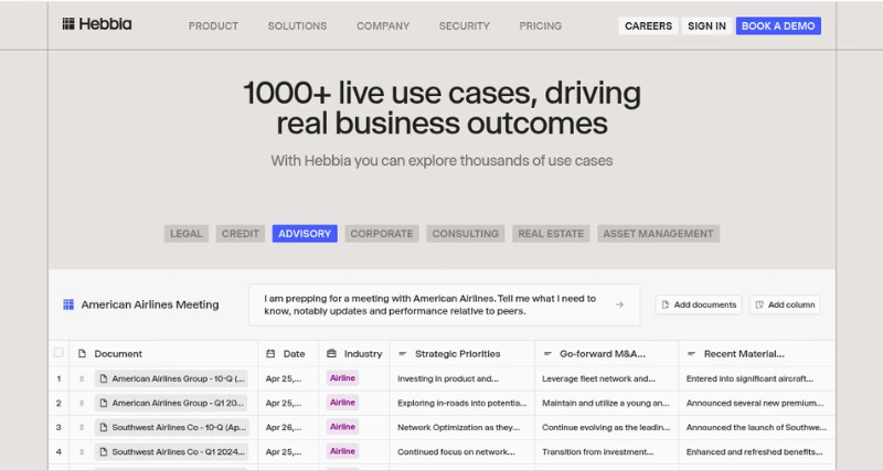 Hebbia - AI Tool Preview
