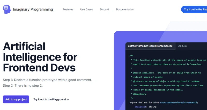 Imaginary Programming - AI Tool Preview