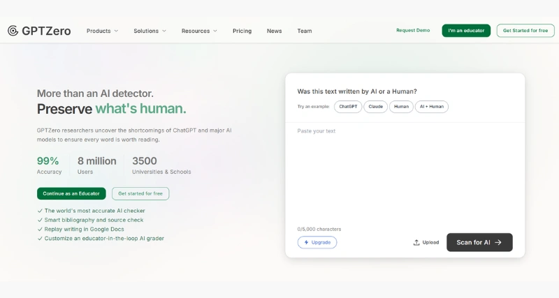 GPTZero - AI Tool Preview