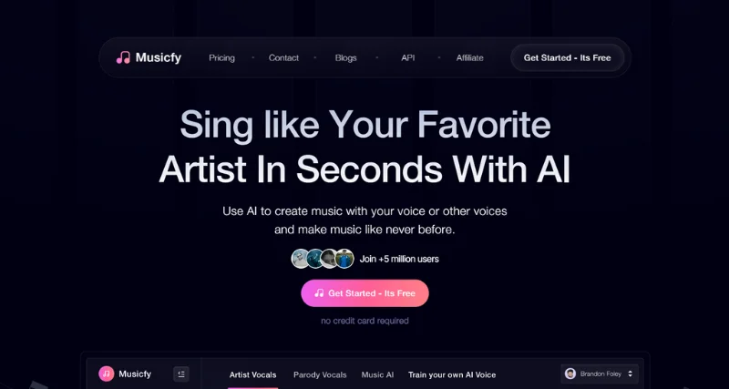 Musicfy - AI Tool Preview