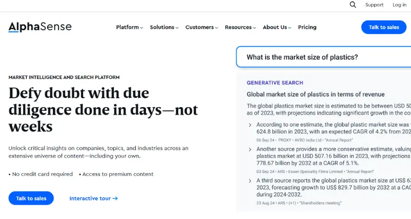 AlphaSense - AI Tool Preview