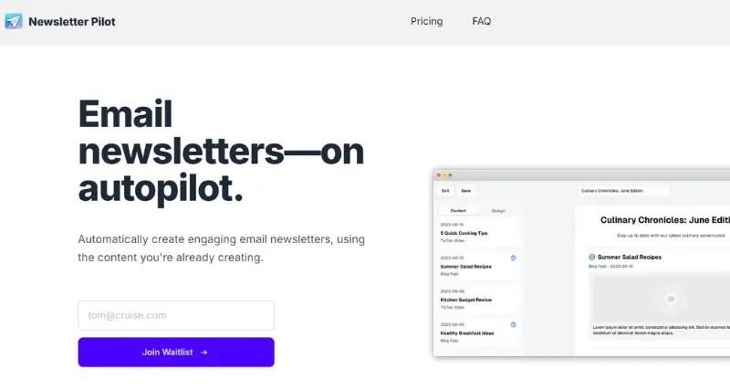 Newsletter Pilot - AI Tool Preview