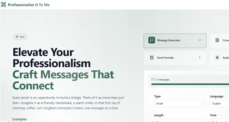Professionalize It To Me - AI Tool Preview