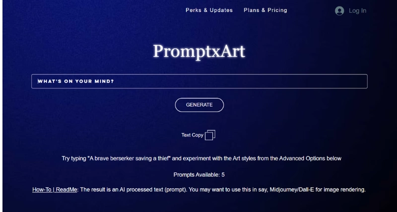 PromptxArt - AI Tool Preview
