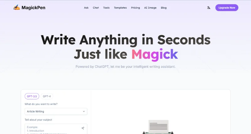 MagickPen - AI Tool Preview