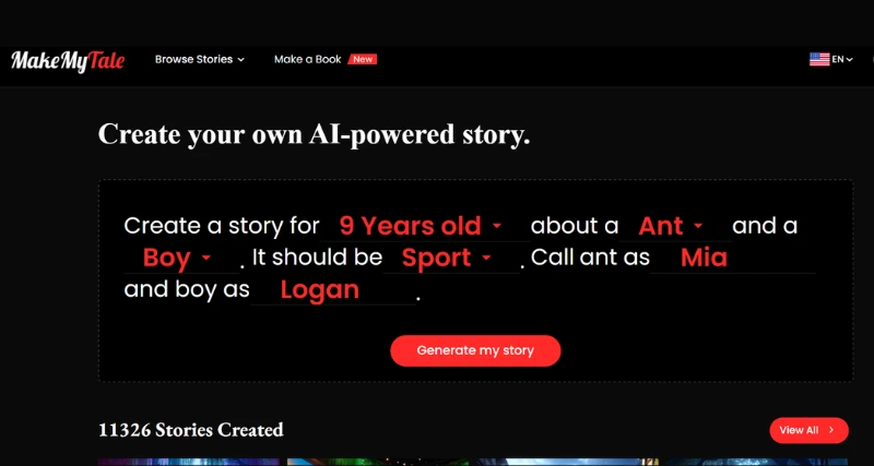 MakeMyTale - AI Tool Preview