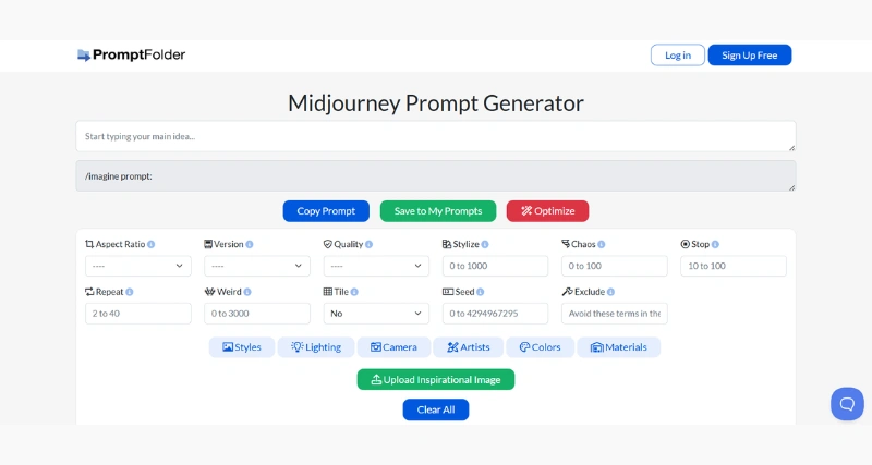 Midjourney Prompt Generator - AI Tool Preview