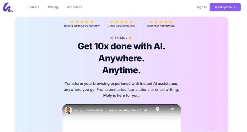 Moly - AI Tool Preview
