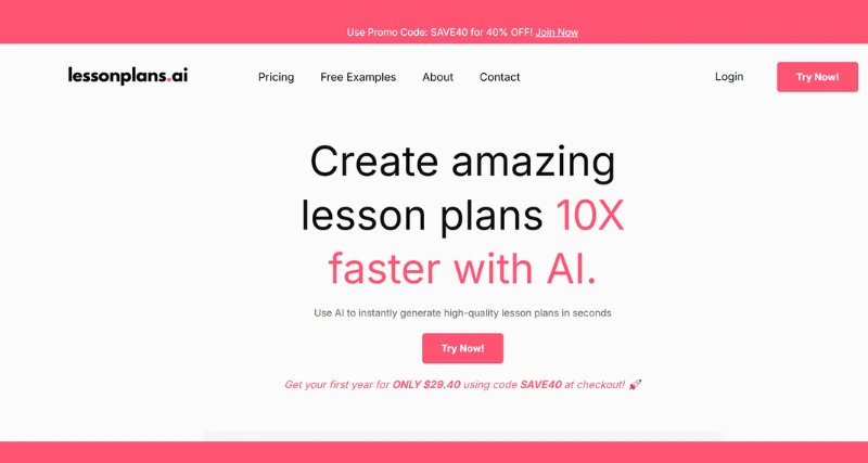 LessonPlans.ai - AI Tool Preview