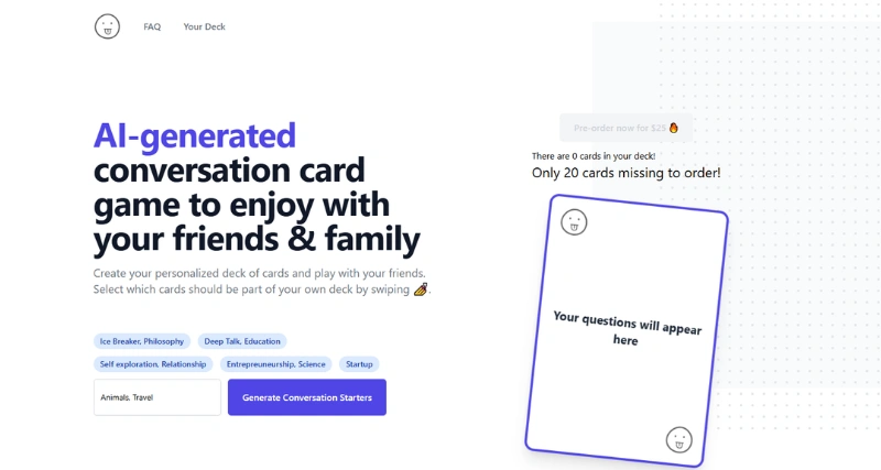 Cards.langa.me - AI Tool Preview