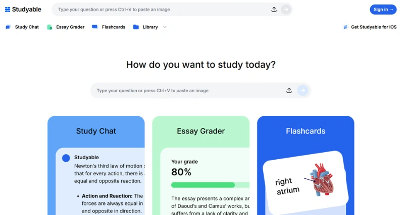 Studyable - AI Tool Preview
