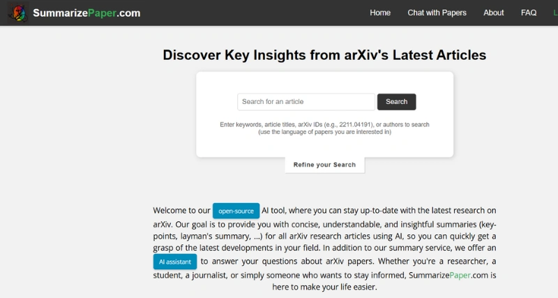 SummarizePaper - AI Tool Preview