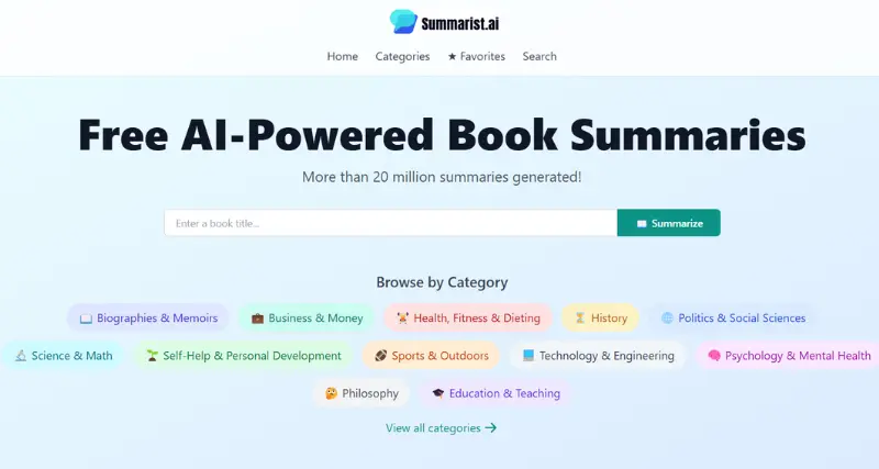 Summarist.ai - AI Tool Preview
