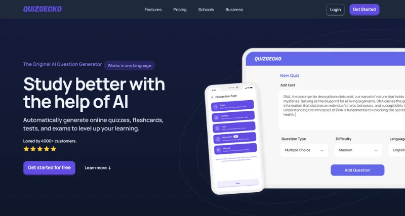 Quizgecko - AI Tool Preview