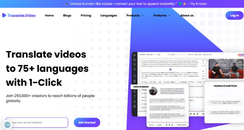 Translate.video - AI Tool Preview