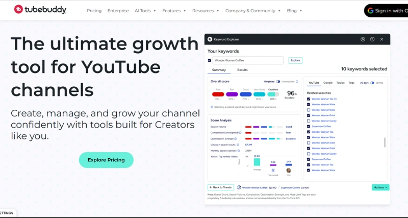 TubeBuddy - AI Tool Preview