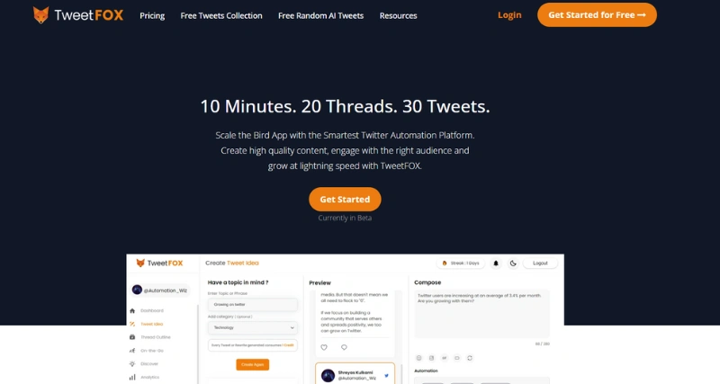 Tweetfox - AI Tool Preview
