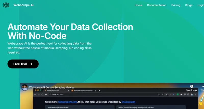 WebscrapeAi - AI Tool Preview