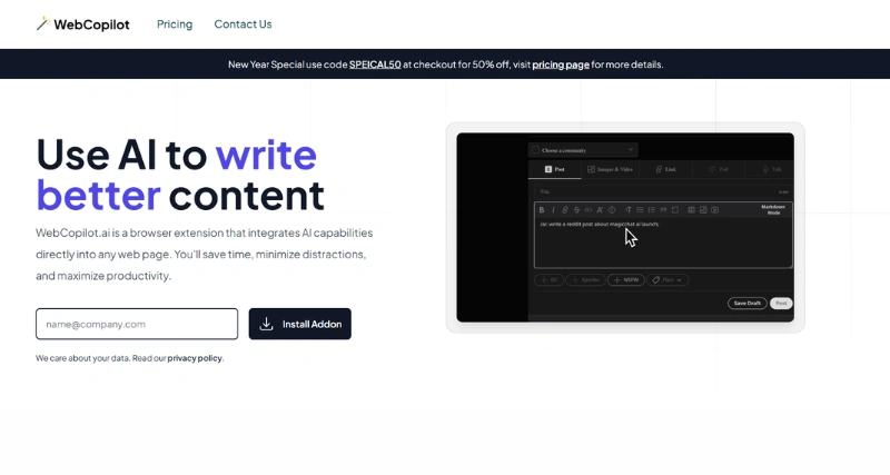 WebCopilot - AI Tool Preview