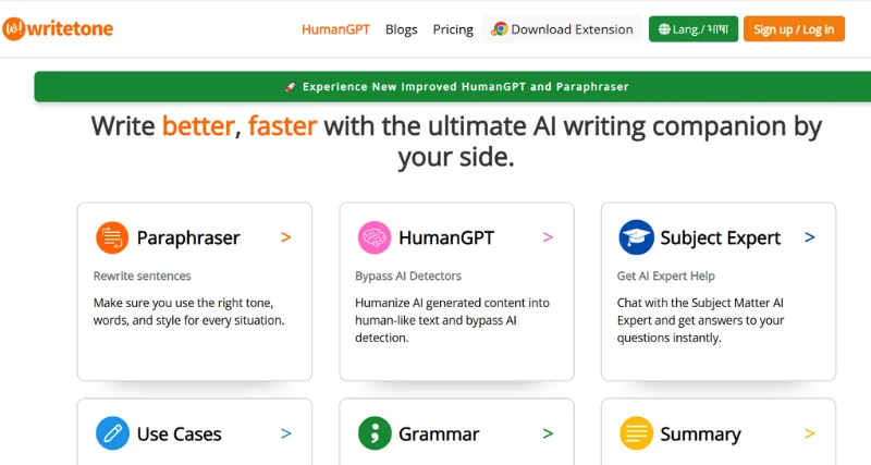 Writetone - AI Tool Preview