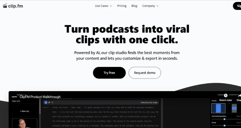 Clip.fm - AI Tool Preview