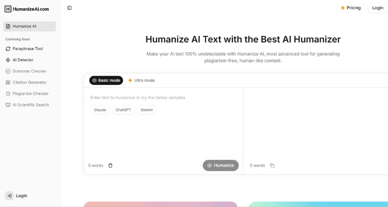 HumanizeAI.com - AI Tool Preview