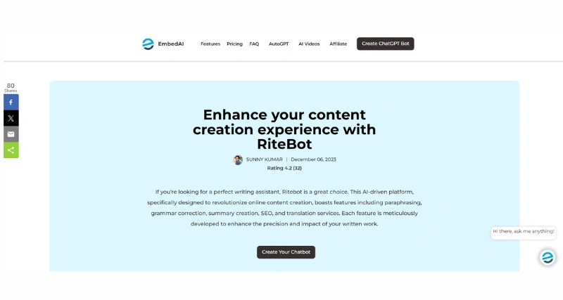 RiteBot - AI Tool Preview