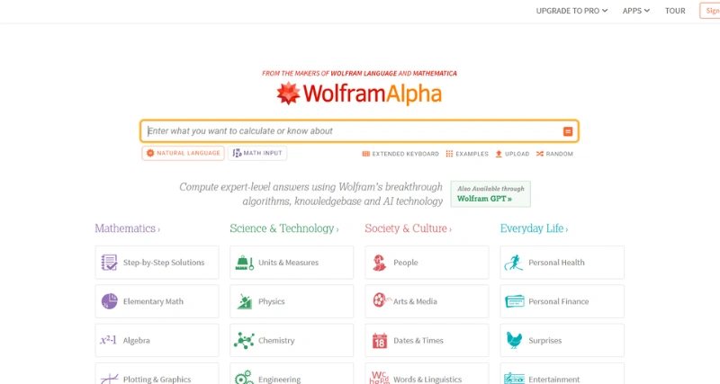 WolframAlpha - AI Tool Preview