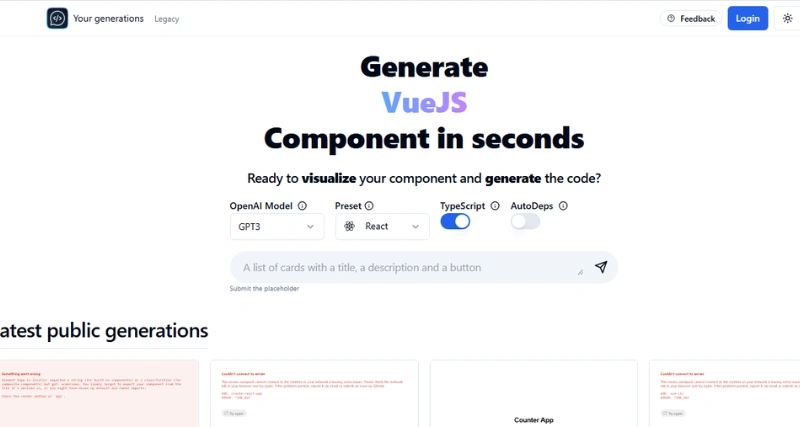 Chat2Code - AI Tool Preview