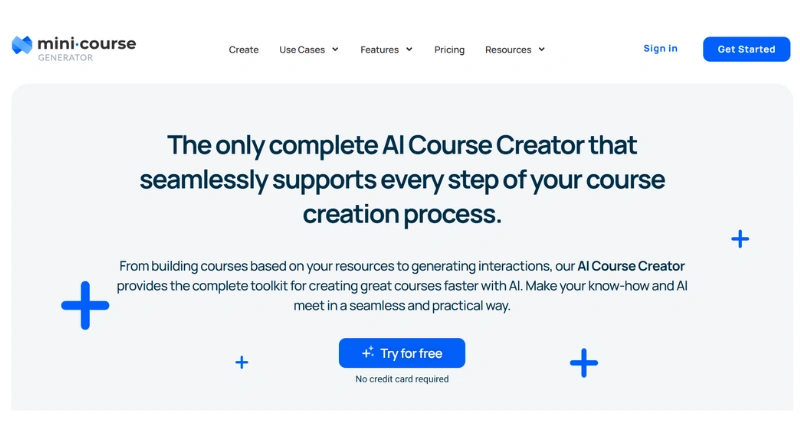Mini.Course Generator - AI Tool Preview