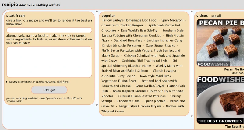 Rexipie - AI Tool Preview