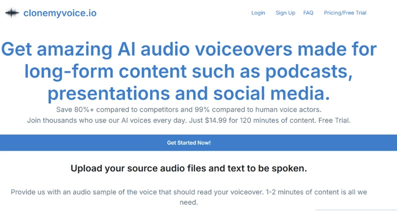CloneMyVoice.io - AI Tool Preview