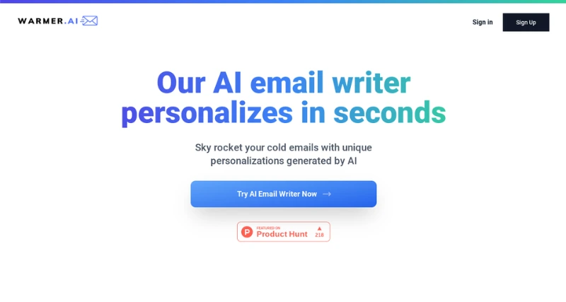 Warmer.ai - AI Tool Preview