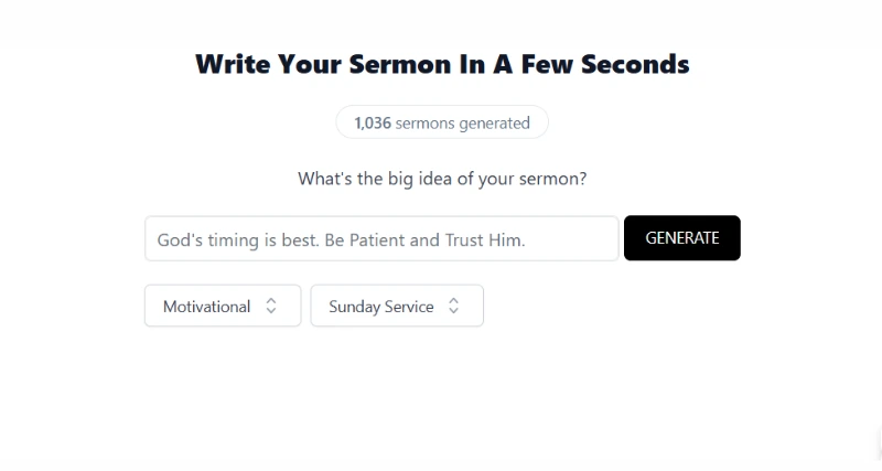 Sermon - AI Tool Preview