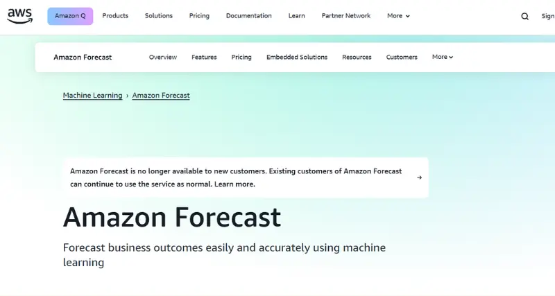 Amazon Forecast - AI Tool Preview