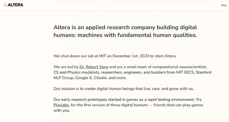 Altera - AI Tool Preview