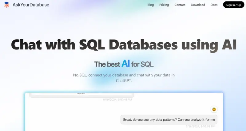 AskYourDatabase - AI Tool Preview