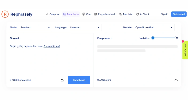 Rephrasely - AI Tool Preview