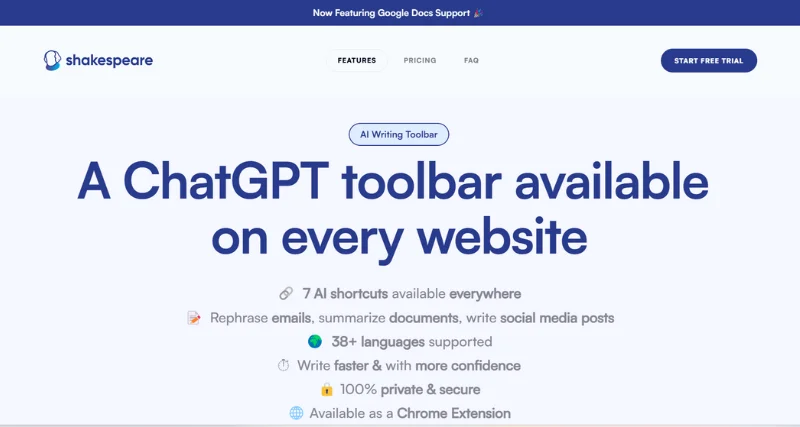 Shakespeare Toolbar - AI Tool Preview