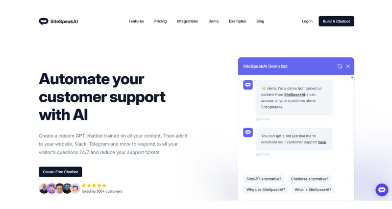 SiteSpeakAI - AI Tool Preview