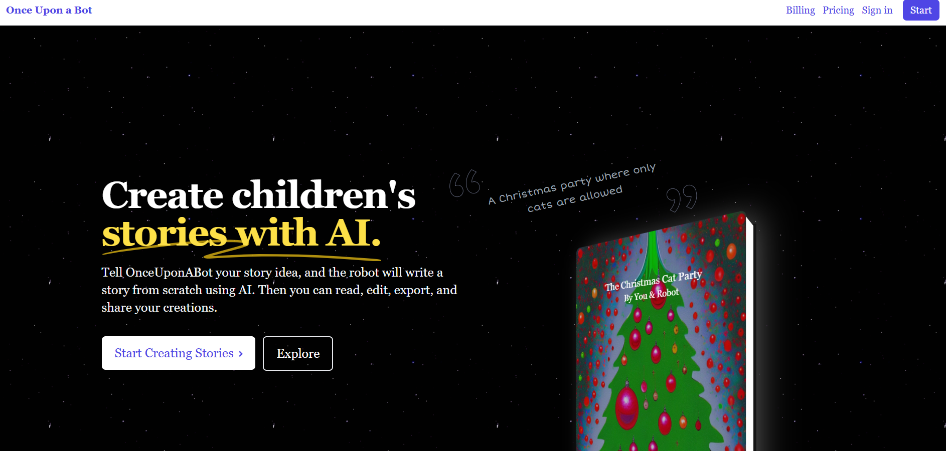 once upon a bot - AI Tool Preview