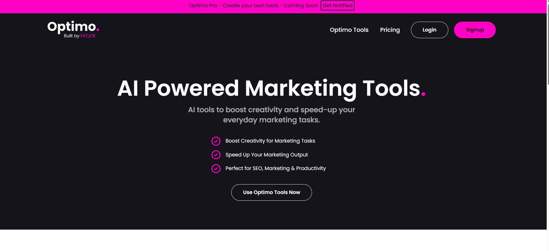 optimo - AI Tool Preview